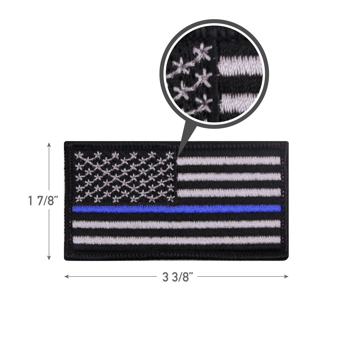 Rothco Thin Blue Line Flag Patch - Iron On