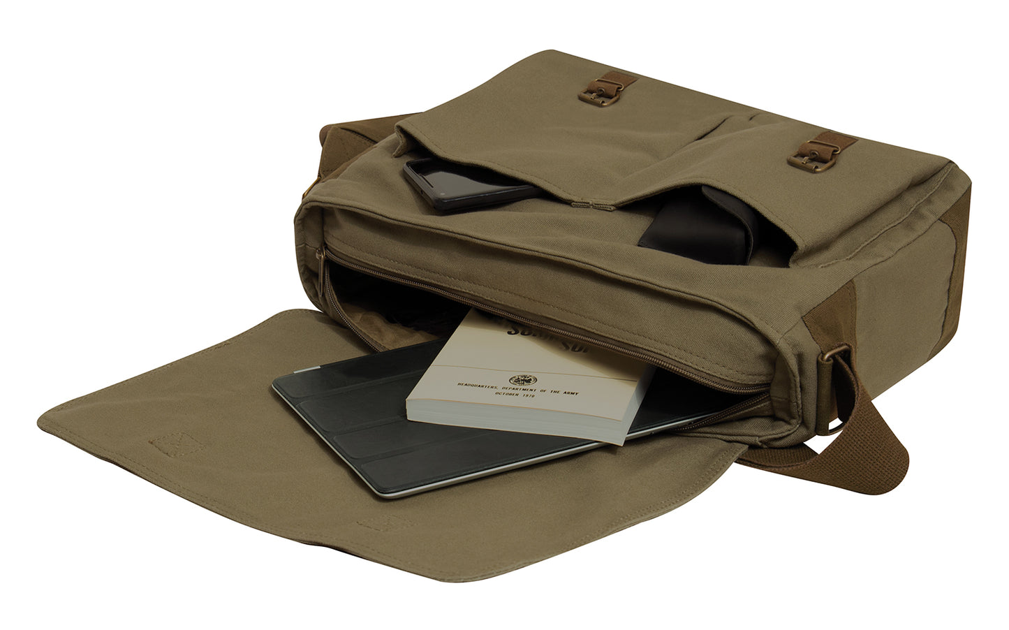 Rothco Deluxe Vintage Canvas Messenger Bag - Olive Drab