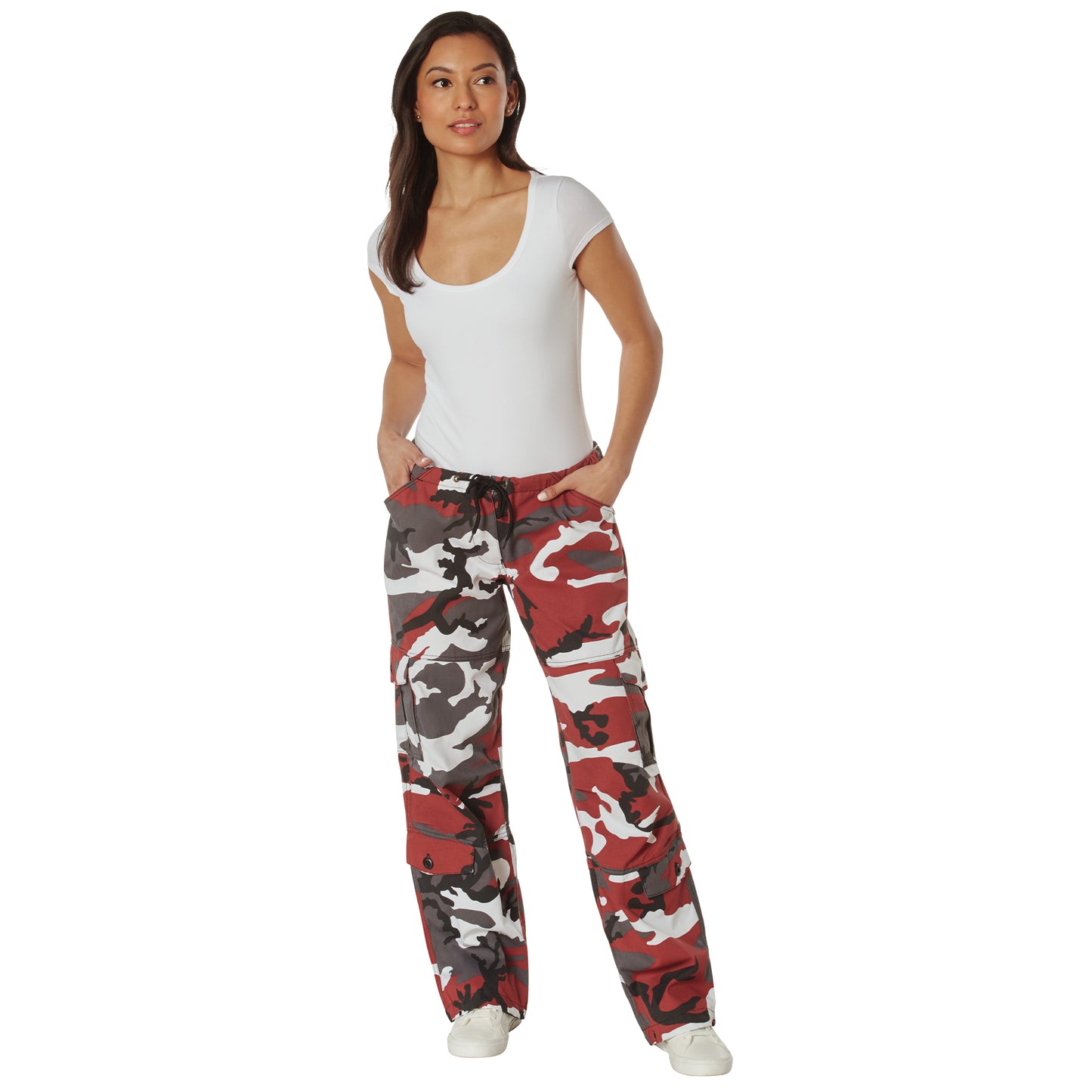 Rothco Womens Paratrooper Colored Camo Fatigues - Red Camo