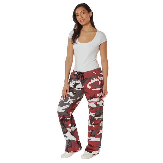 Rothco Womens Paratrooper Colored Camo Fatigues - Red Camo