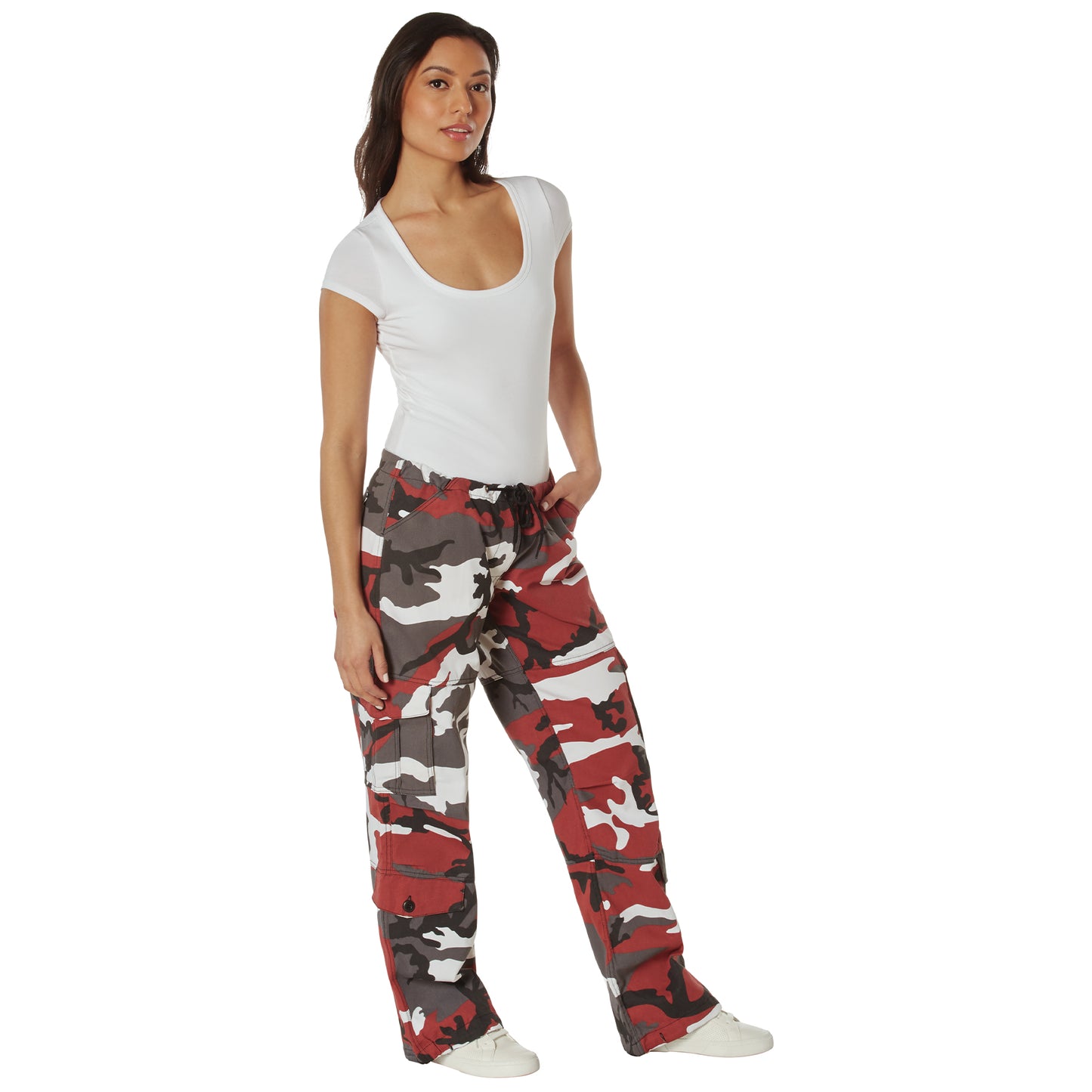 Rothco Womens Paratrooper Colored Camo Fatigues - Red Camo