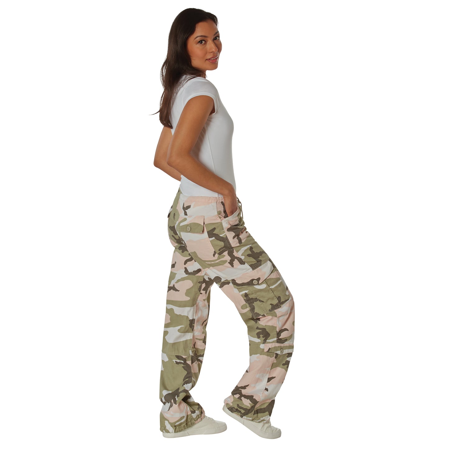 Rothco Women's Camo Vintage Paratrooper Fatigue Pants - Subdued Pink Camo