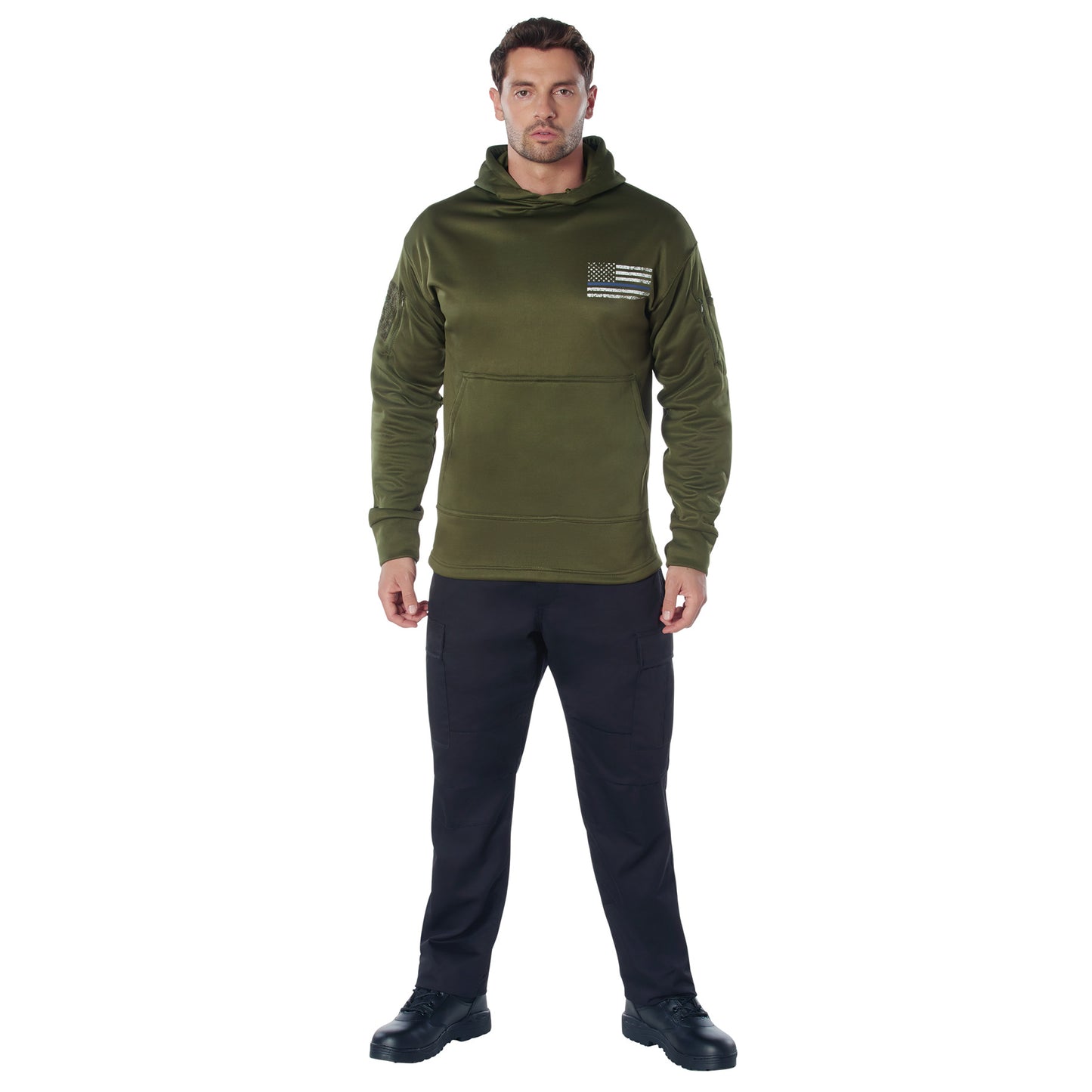 Rothco Thin Blue Line Concealed Carry Hoodie - Olive Drab