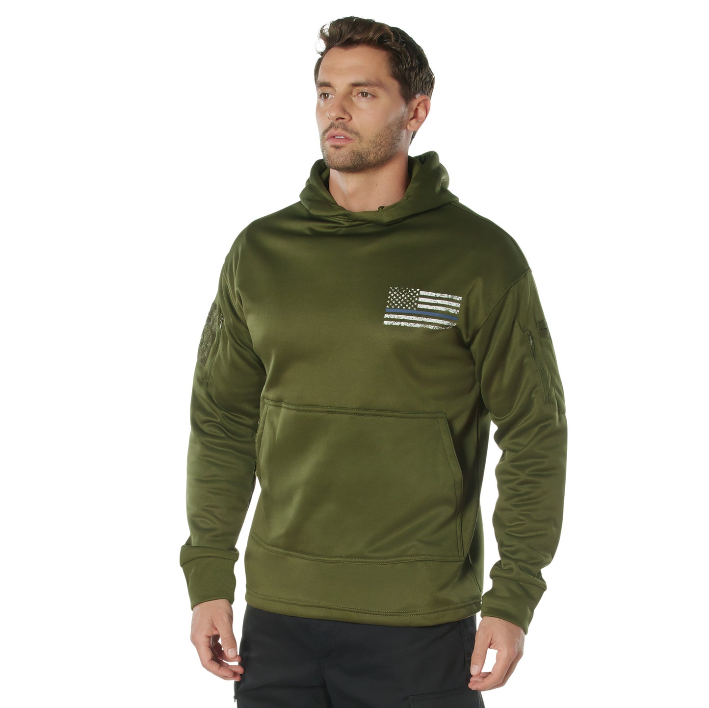 Rothco Thin Blue Line Concealed Carry Hoodie - Olive Drab