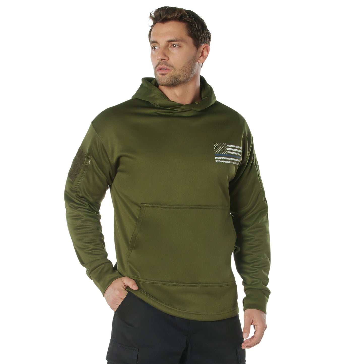 Rothco Thin Blue Line Concealed Carry Hoodie - Olive Drab
