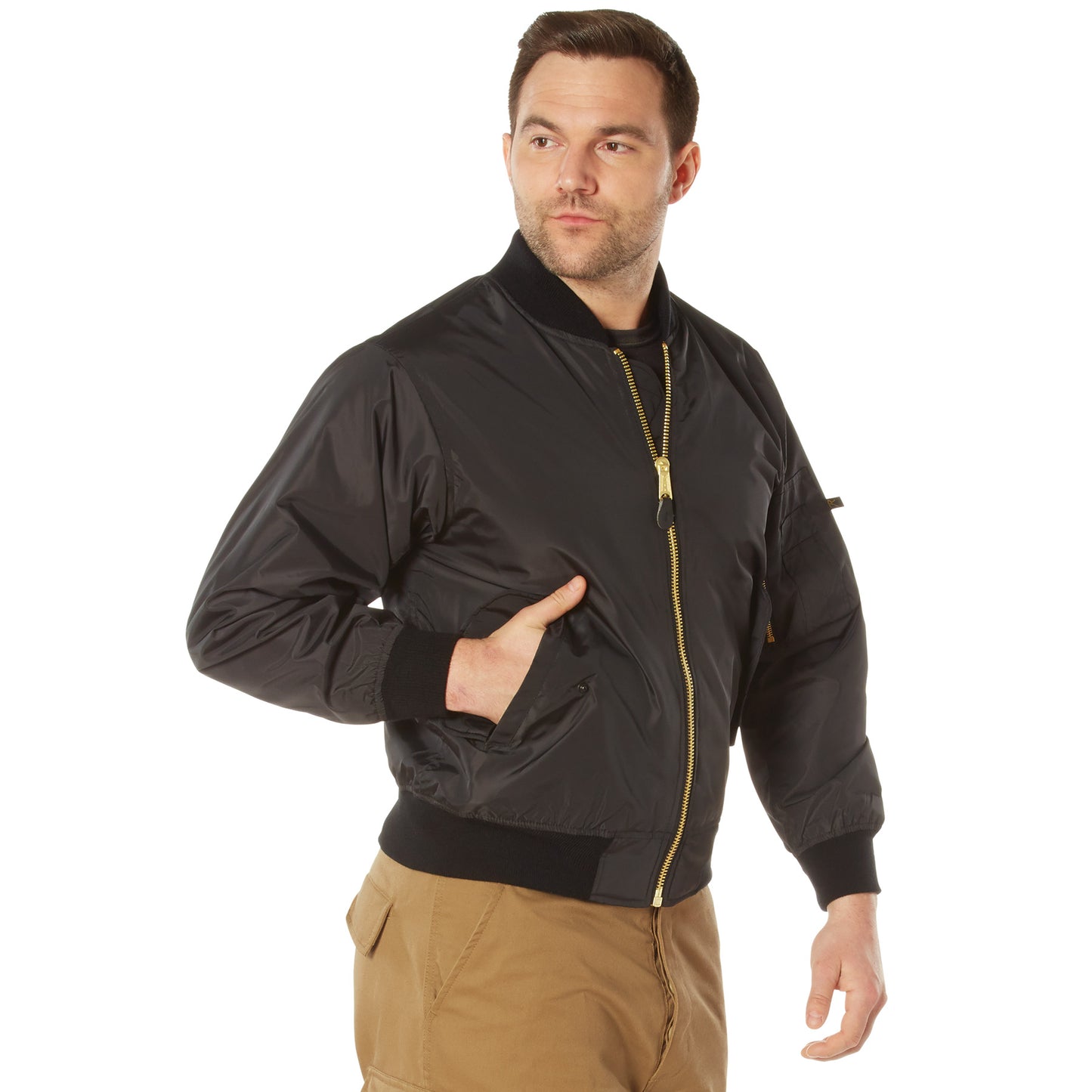 Rothco Lightweight MA-1 Flight Jacket - Black