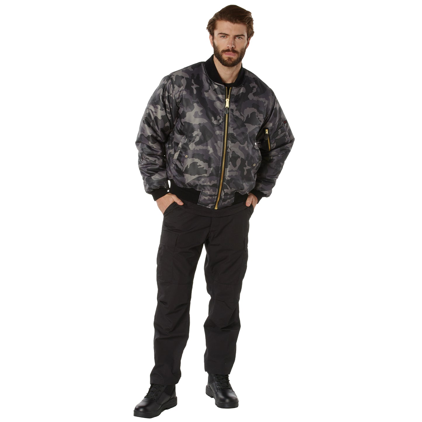 Rothco MA-1 Flight Jacket - Black Camo