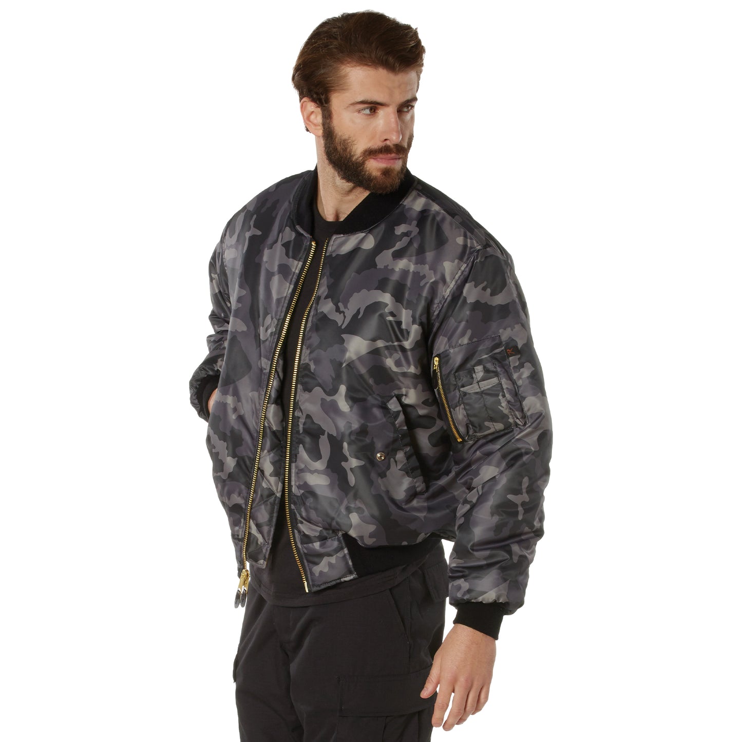 Rothco MA-1 Flight Jacket - Black Camo