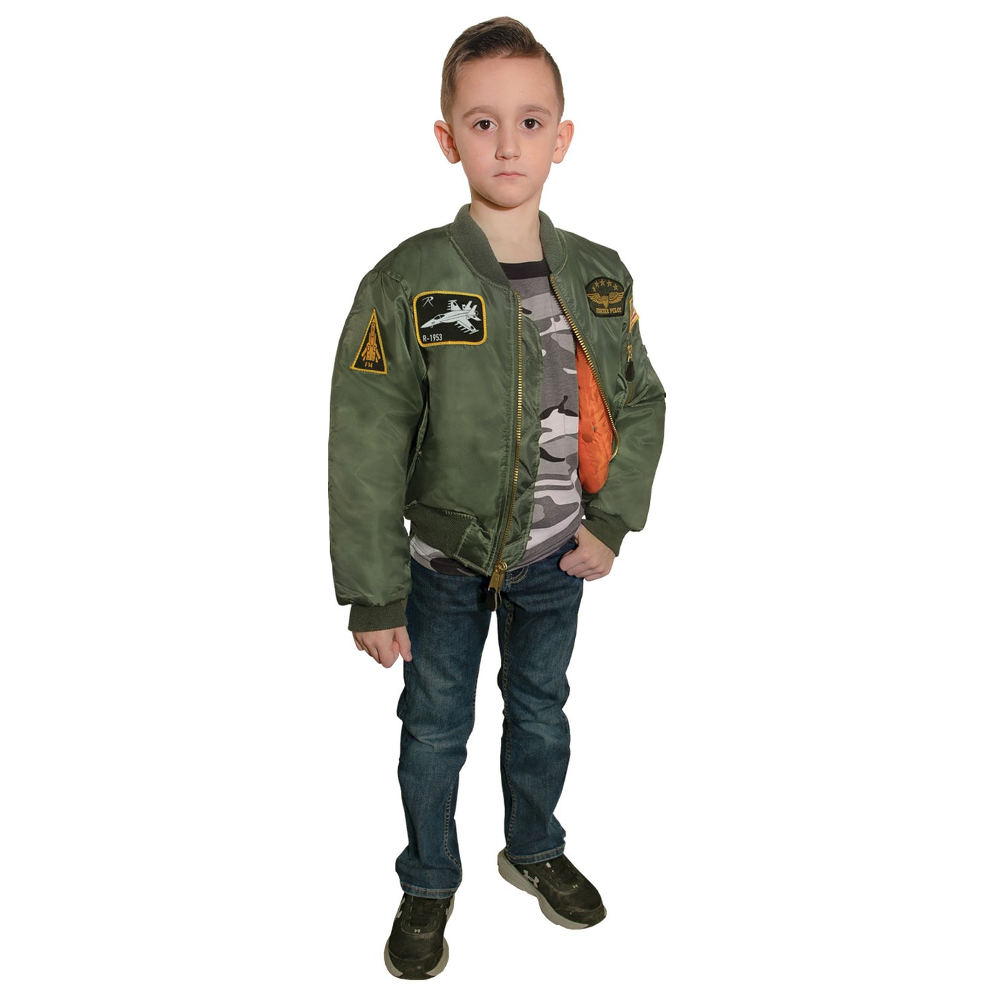 Rothco Kids Flight Jacket MA-1 Bomber Jacket With Patches