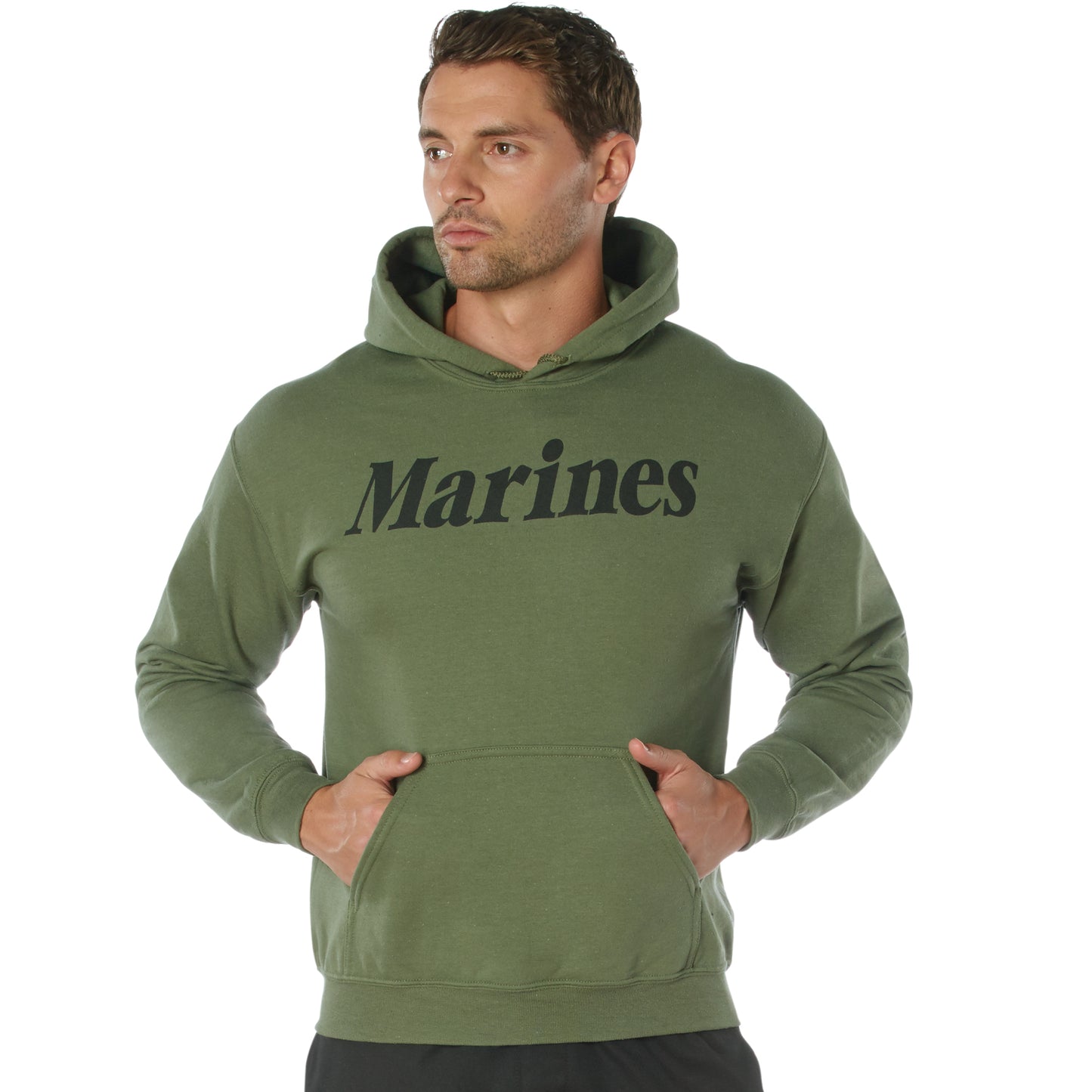Rothco Marines Pullover Hooded Sweatshirt - Olive Drab