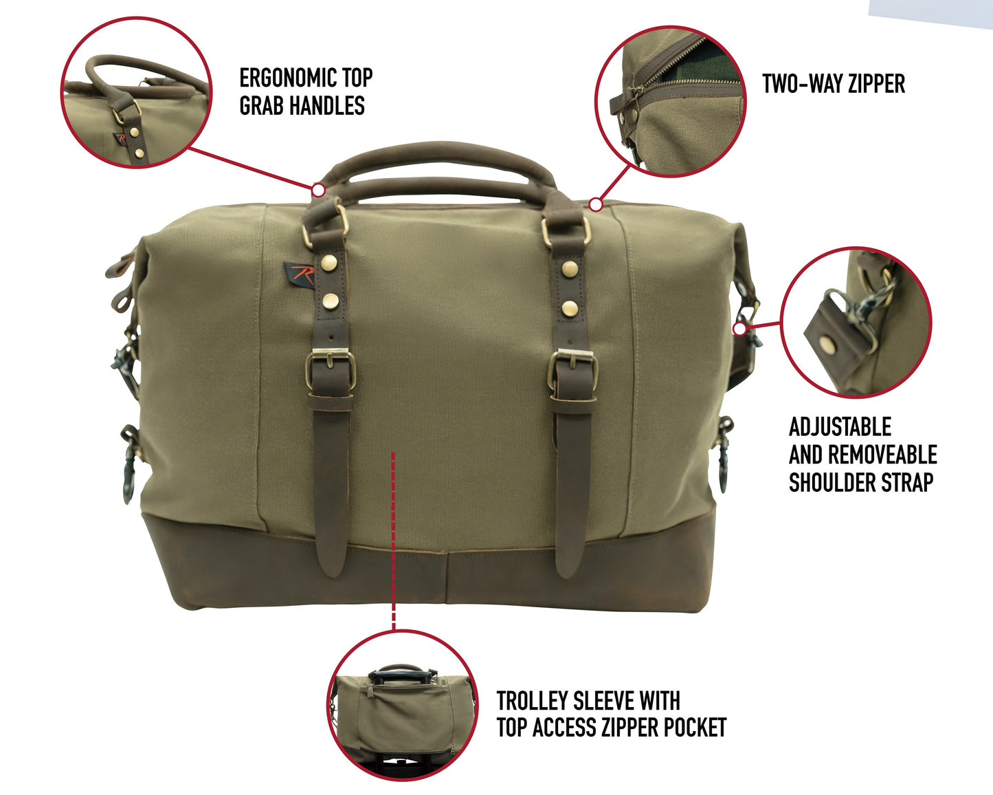 Rothco Vintage Carry-On Travel Bag - Olive Drab