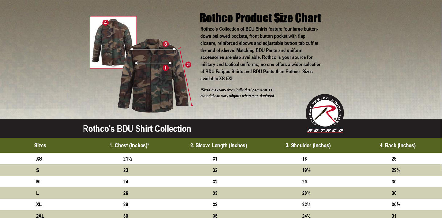 Rothco Cotton Twill BDU Shirt