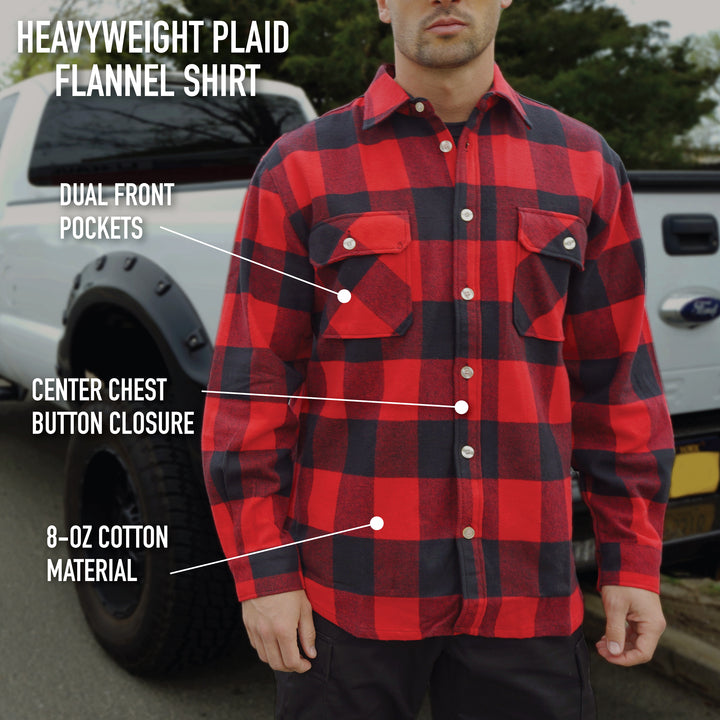 Heavyweight plaid shop flannel shirt