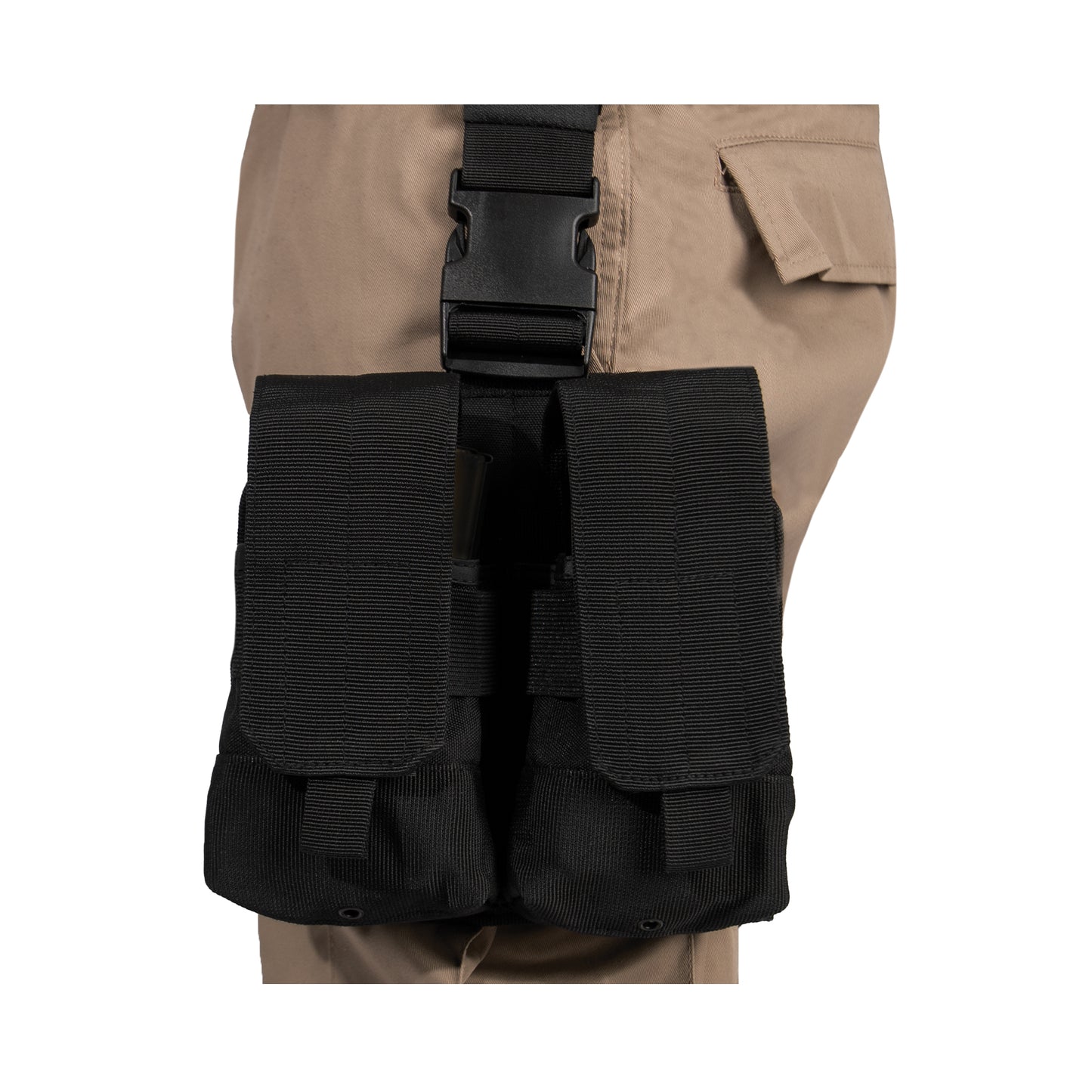 Rothco Drop Leg Double Mag Pouch - Black