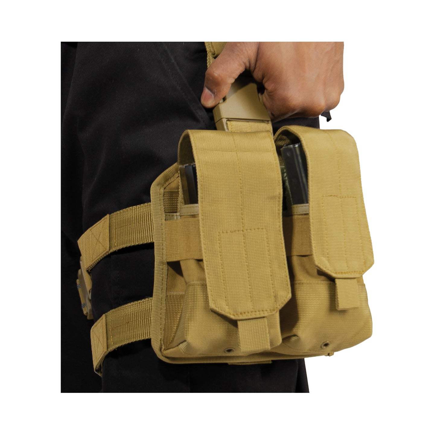 Rothco Drop Leg Double Mag Pouch - Coyote Brown