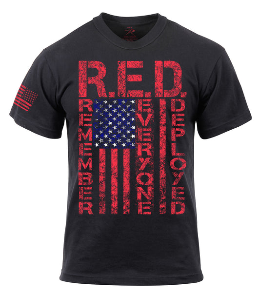 Rothco Athletic Fit R.E.D. (Remember Everyone Deployed) T-Shirt - Black