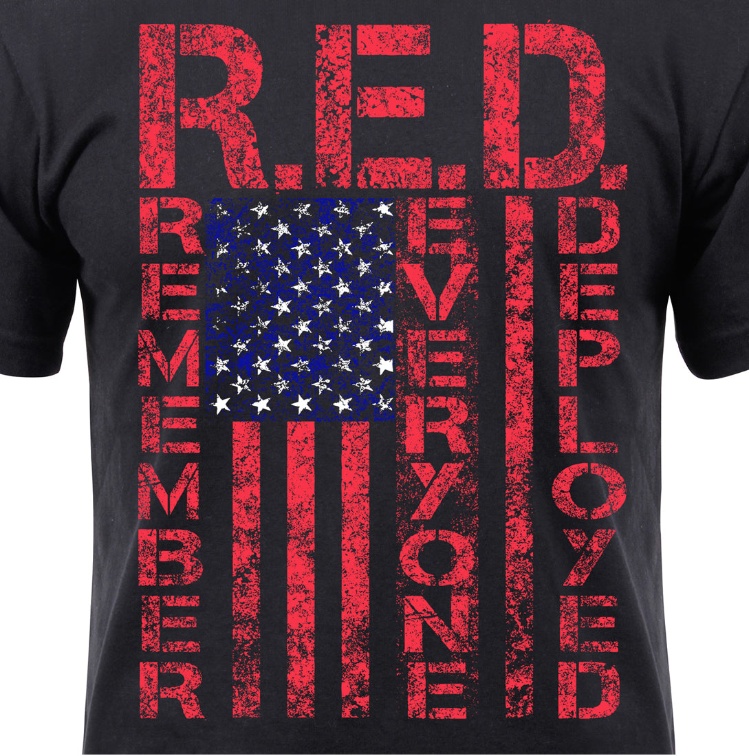 Rothco Athletic Fit R.E.D. (Remember Everyone Deployed) T-Shirt - Black