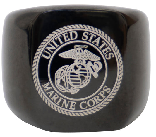 Rothco Stainless Steel USMC Eagle, Globe and Anchor Ring - Black