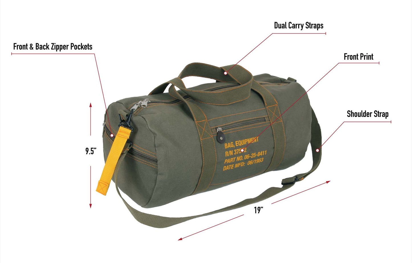 Rothco Canvas Equipment Bag - Olive Drab