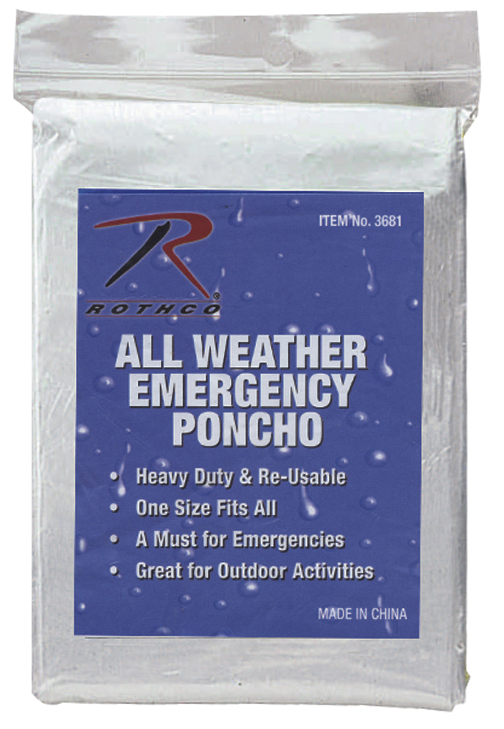 20 Pack Rothco All Weather Emergency Poncho