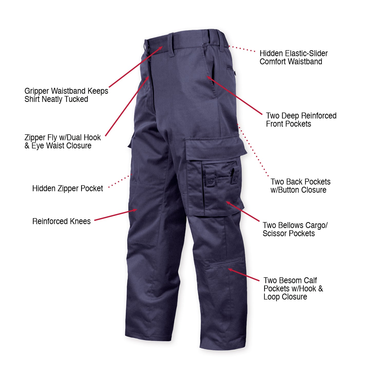 Rothco Deluxe EMT (Emergency Medical Technician) Paramedic Pants - Navy Blue