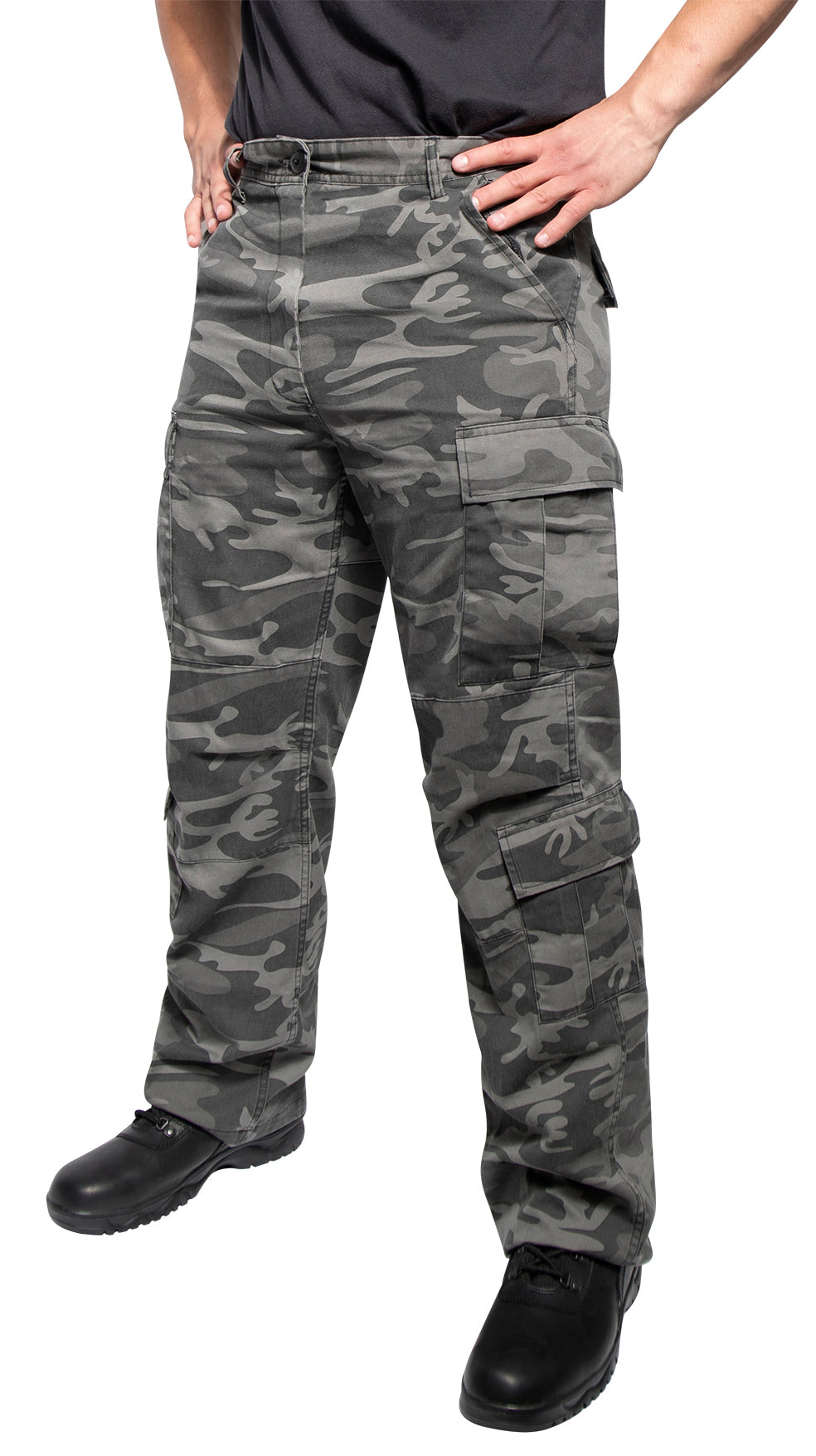 Rothco Vintage Camo Paratrooper Fatigue Pants - Black Camo