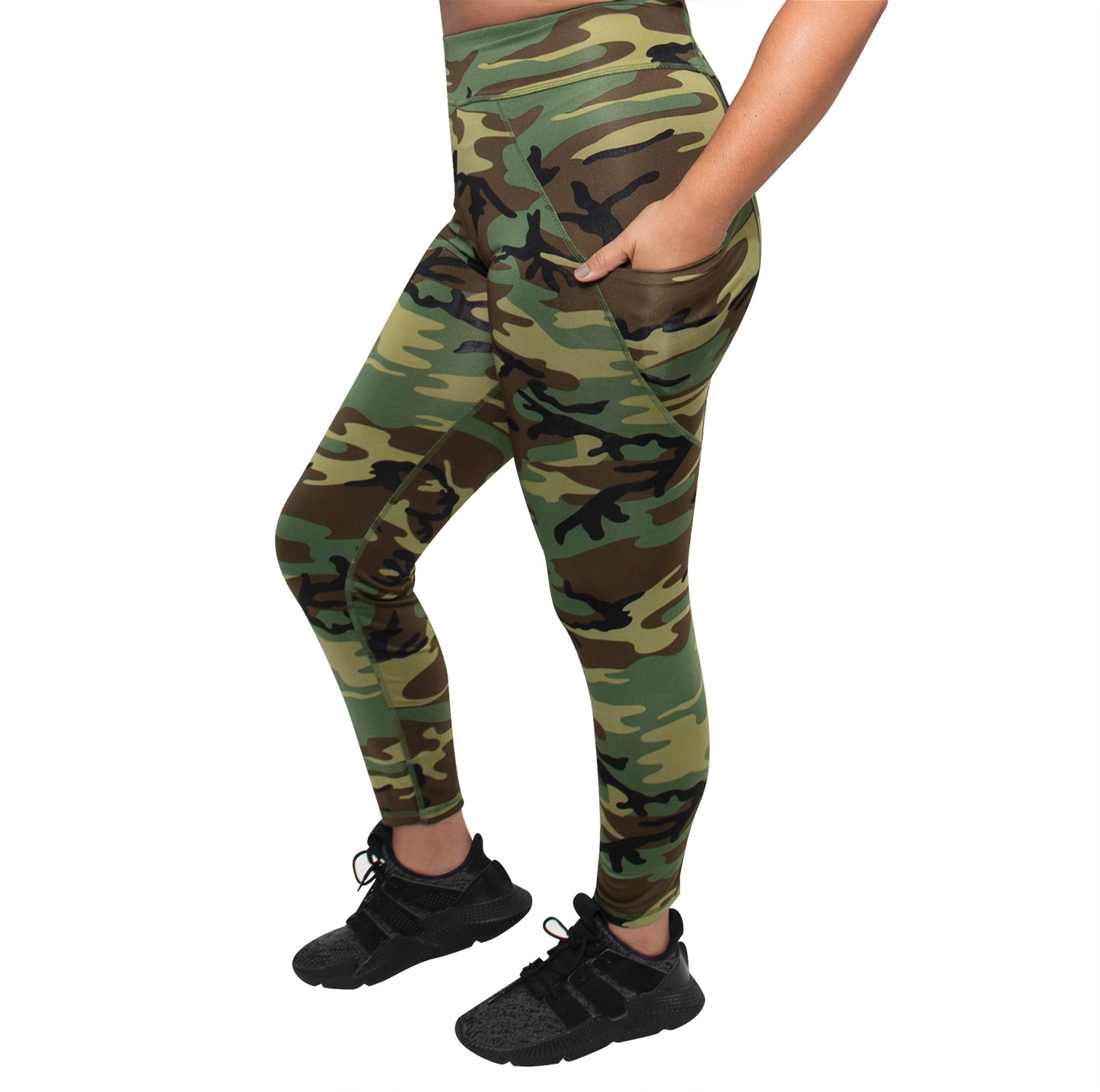 Rothco Womens Workout Performance Camo Leggings With Pockets - Woodland Camo