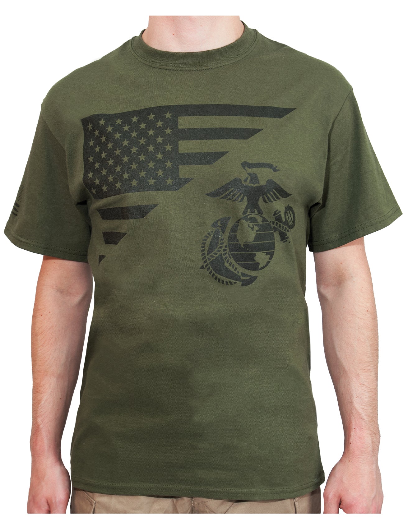 Rothco US Flag / USMC Eagle, Globe, & Anchor T Shirt