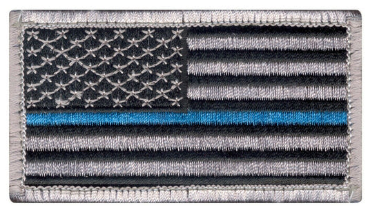 Rothco Thin Blue Line Police U.S. Flag Patch - Hook Back