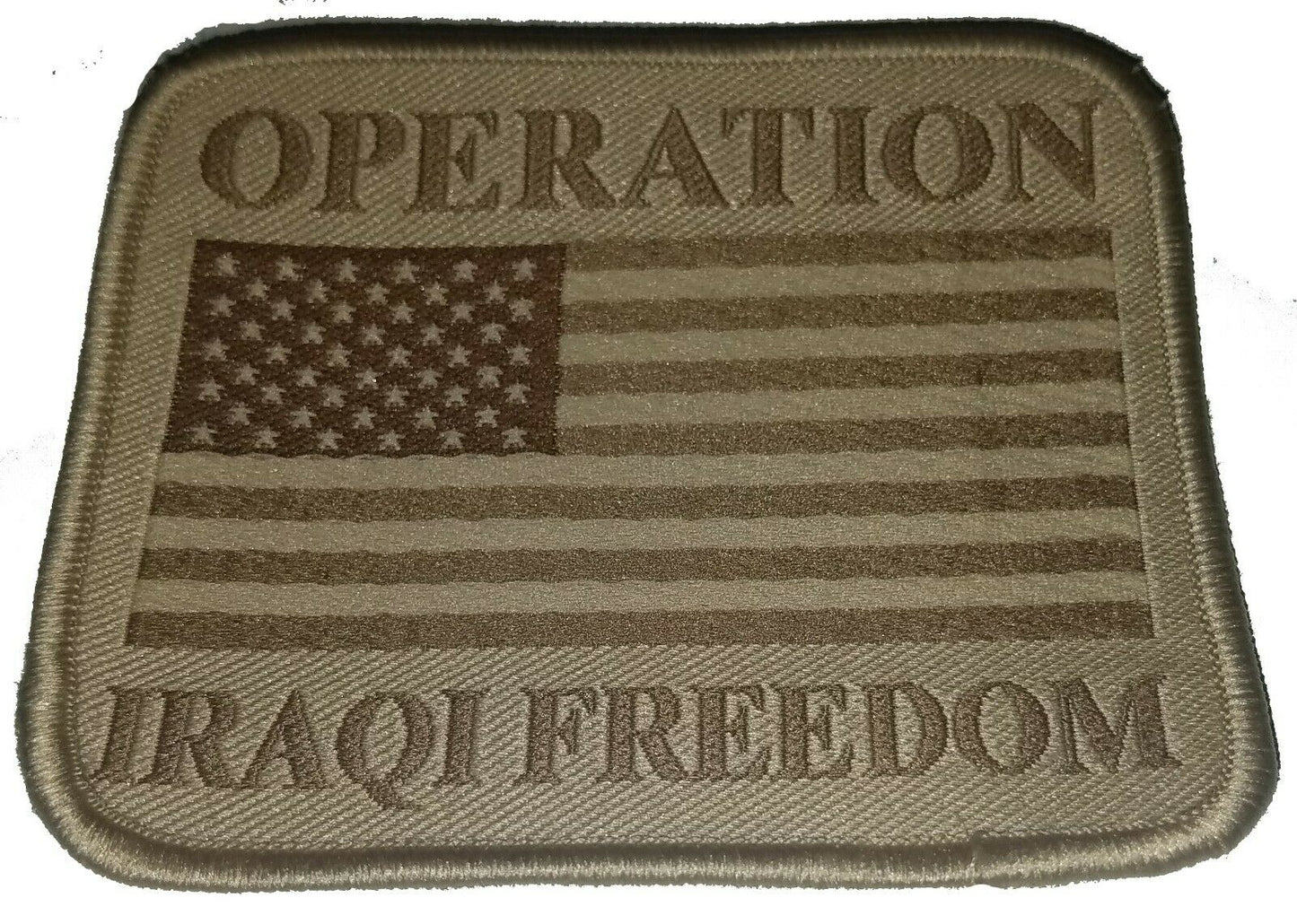 Military Patch OIF Iraq Operation Iraqi Freedom US USA Flag Subdued Tan Genuine