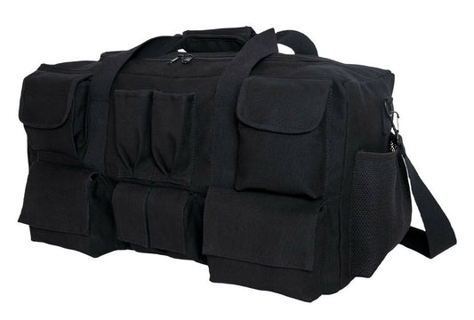 Rothco Canvas Pocketed Military Gear Bag - Black