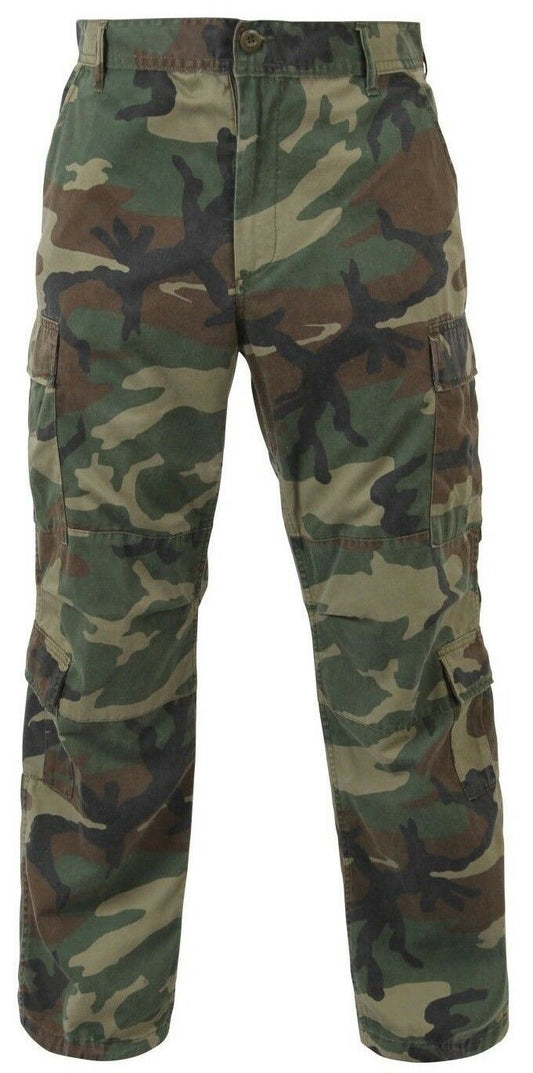 Rothco Vintage Camo Paratrooper Fatigue Pants - Woodland Camo
