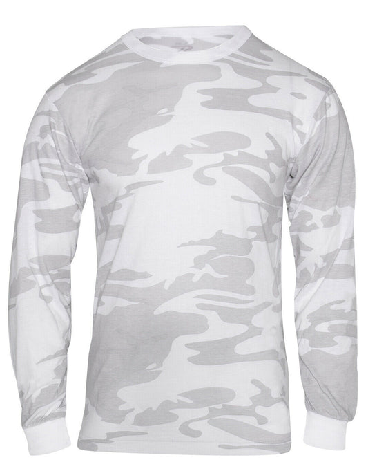 Rothco Long Sleeve Color Camo T-Shirt - White Snow Camo