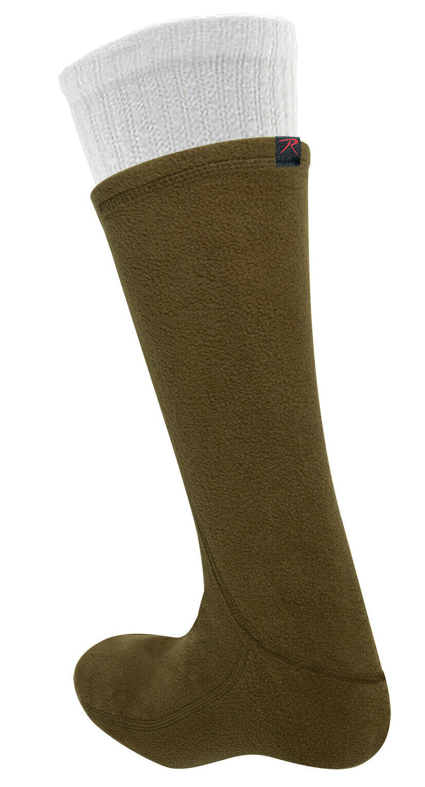 Brown Polar Fleece Boot Over Sock Liners Warm Comfy Cold Weather Feet Protection