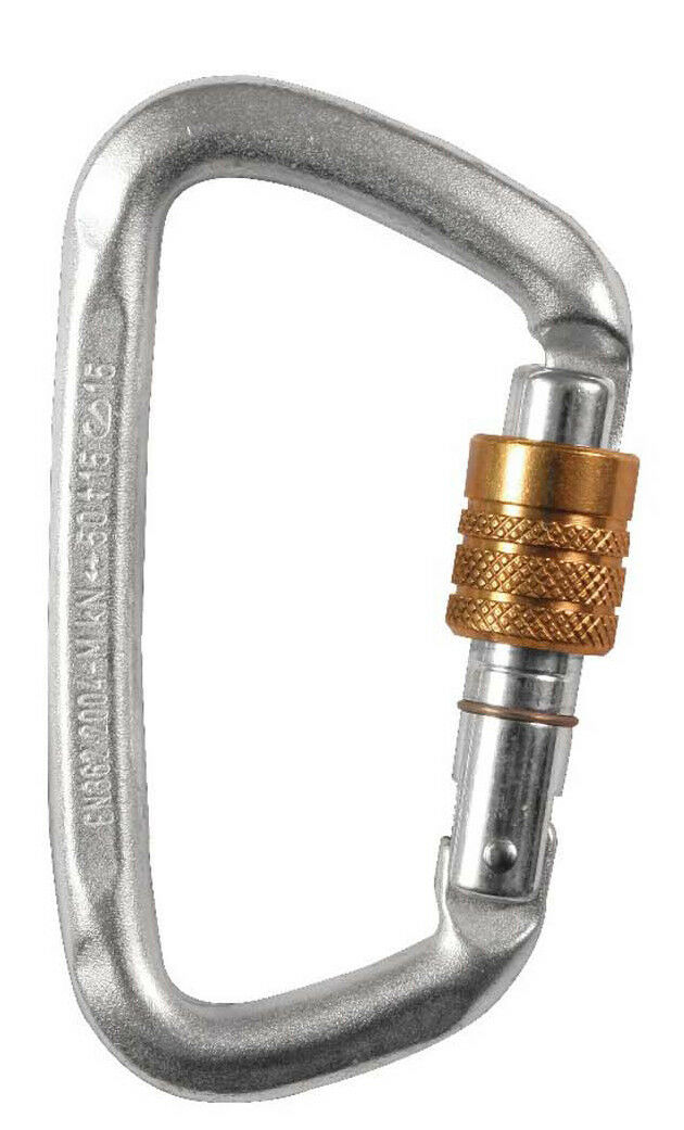 Hard Steel Modified D Key Screw Gate Carabiner