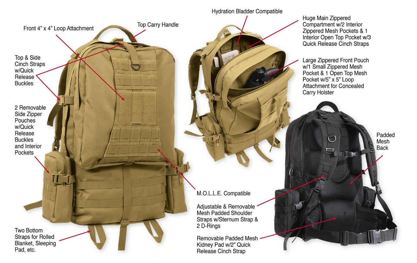 Rothco Global Assault Tactical Backpack Pack