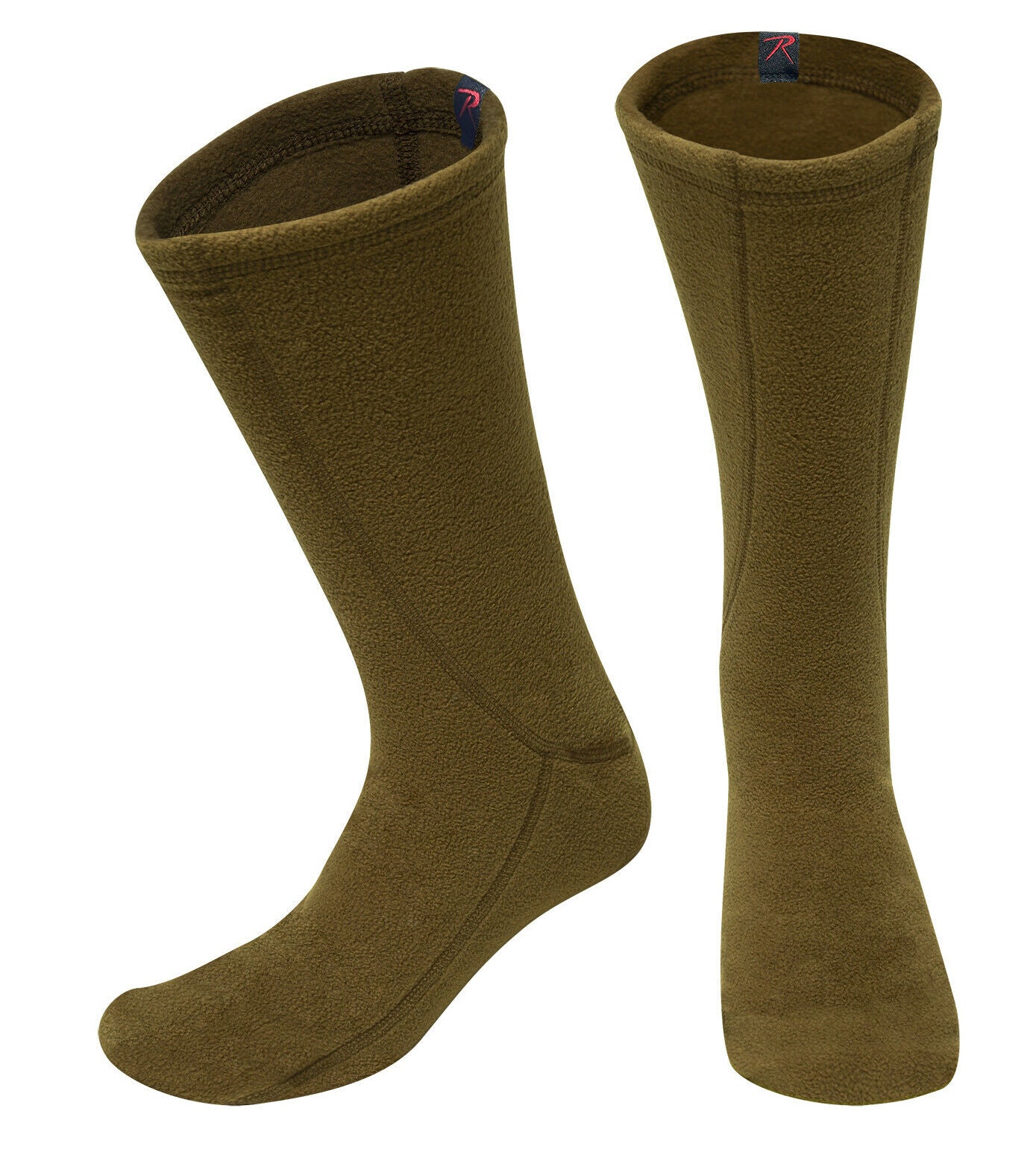 Brown Polar Fleece Boot Over Sock Liners Warm Comfy Cold Weather Feet Protection