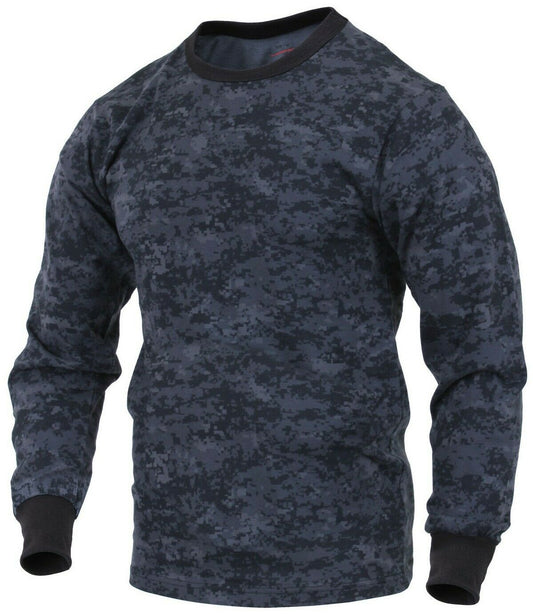 Rothco Long Sleeve Digital Camo T-Shirt - Midnight Blue Digital Camo