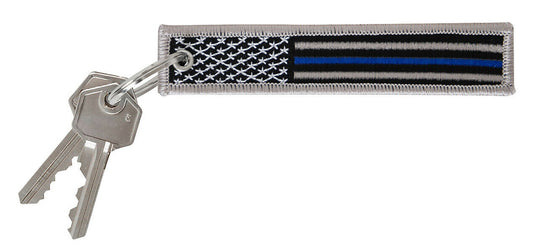 Rothco Thin Blue Line Flag Patch Keychain