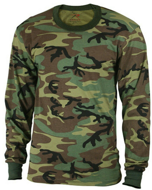 Rothco Kids Long Sleeve Camo T-Shirt - Woodland Camo