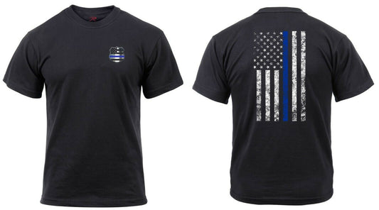 Rothco Thin Blue Line Shield T-Shirt - Black