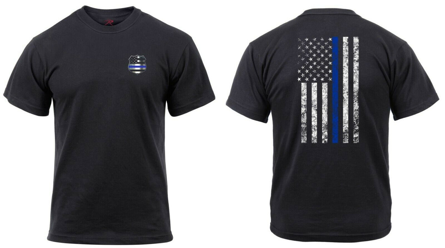 Rothco Thin Blue Line Shield T-Shirt - Black