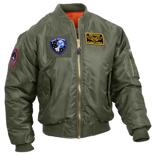 Rothco MA-1 Flight Jacket with Patches - Sage Green