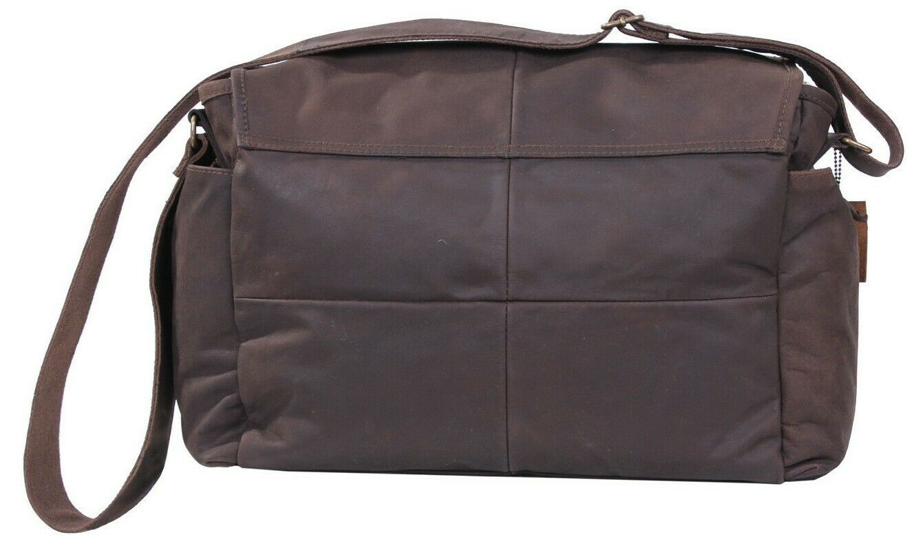Rothco Brown Leather Classic Messenger Bag
