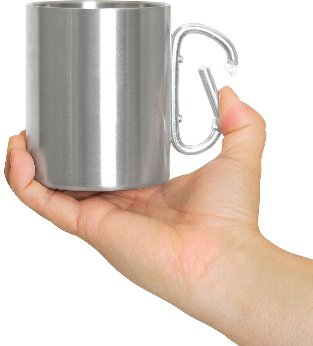 Rothco Insulated Stainless Steel Portable Camping Mug With Carabiner Handle – 15 oz