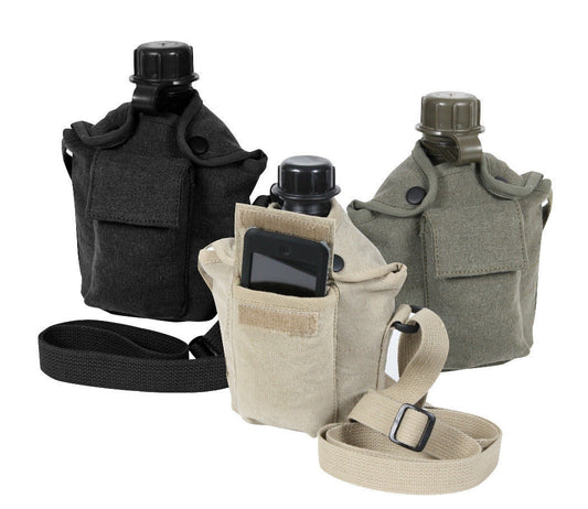 Rothco Vintage Canvas Carry-All Canteen Cover With Shoulder Strap