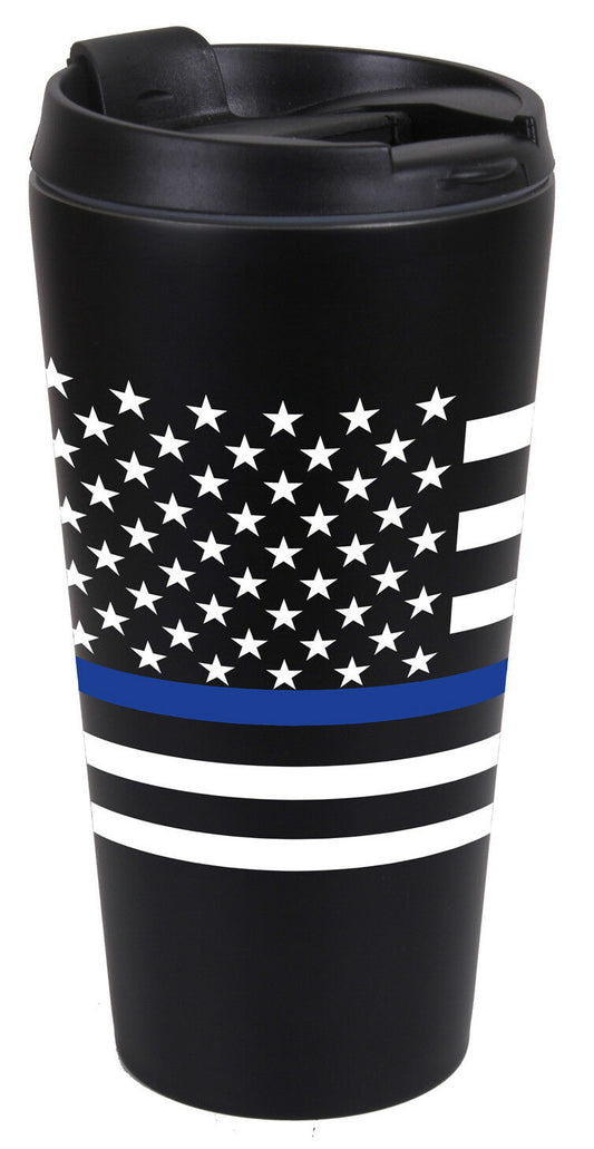 Rothco Thin Blue Line Flag Travel Mug - Stainless Steel