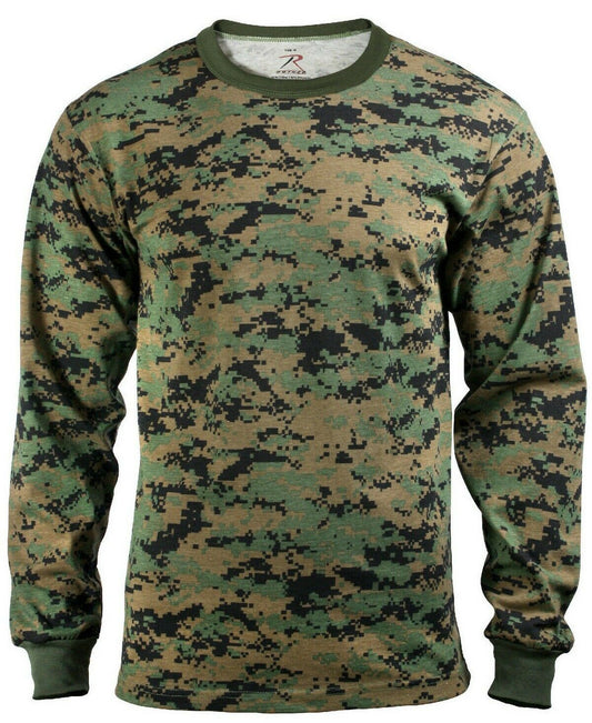 Rothco Long Sleeve Digital Camo T-Shirt - Woodland Digital Camo