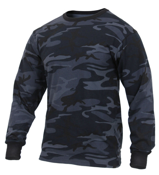 Rothco Long Sleeve Color Camo T-Shirt - Dark Blue Camo