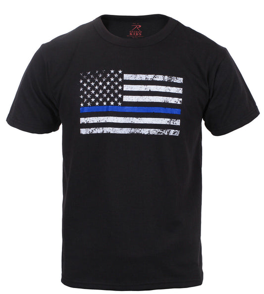 Rothco Kids Thin Blue Line US Flag T-Shirt
